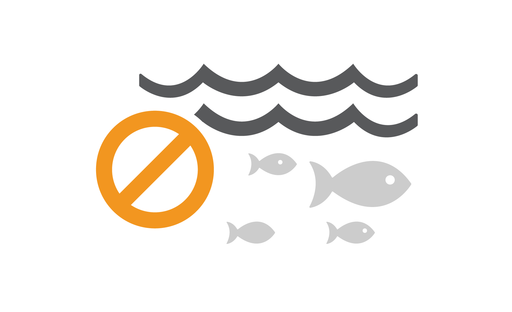 Illustration of a warning sign to not pour pesticide near wells, ponds, rivers or lakes