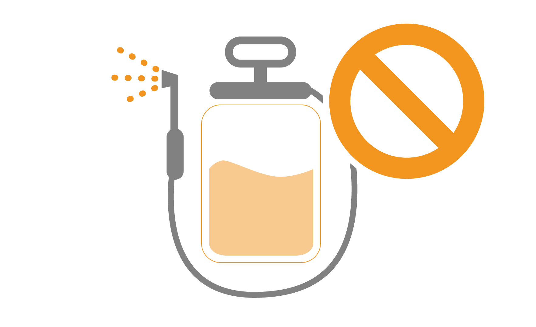 Illustration of a warning sign to not leave pesticide in sprayers or other equipments