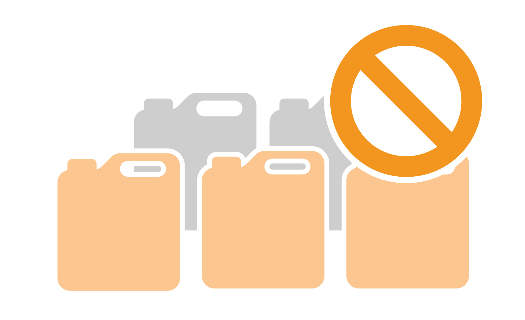 Illustration of a warning sign to not stockpile pesticide products